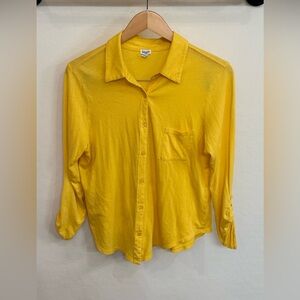 Splendid Bright Yellow Long Sleeve Button Down Collared Shirt